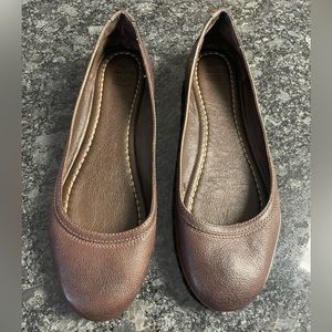 Frye Brand Carson Brown Leather Flats Shoes Women's 9.5 Patina Ballet Slippers